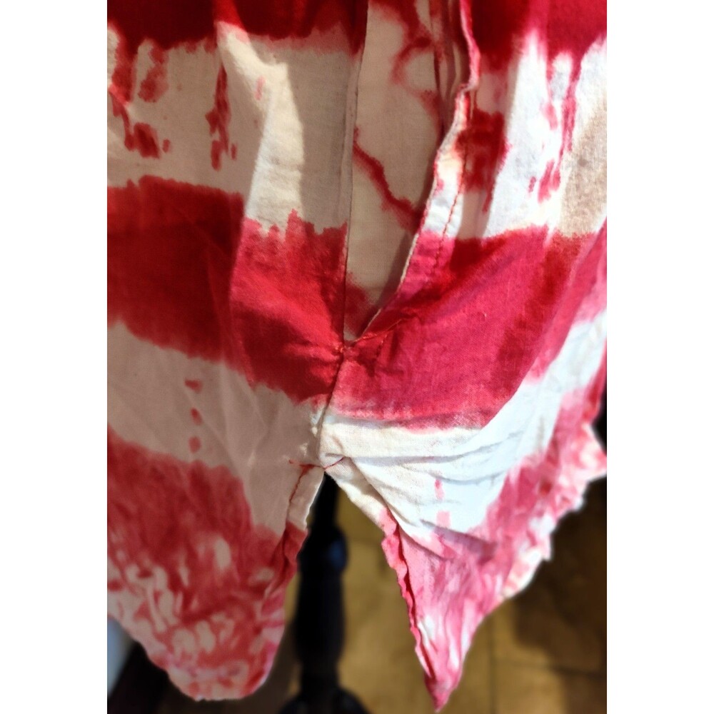 Artsy 100% Cotton Tie-Dye Pink Long Button Down Shirt Jacket w/ Pockets Sz M - Picture 4 of 6